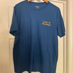 Old Navy Blue 'Lost in Paradise' Men's T-Shirt-MENS LARGE